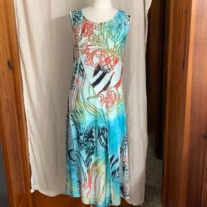 Sleeveless Shift Dress with Stitching Panels